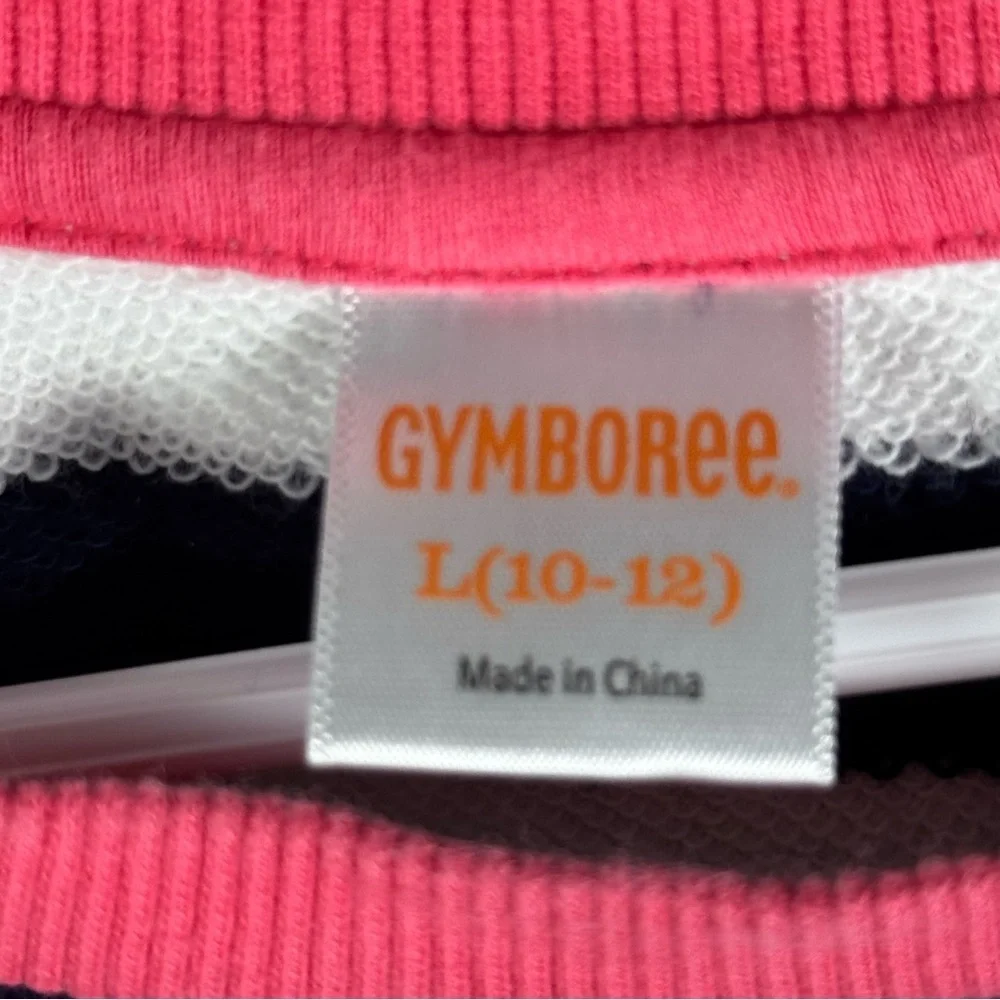 Gymboree Pink and White Striped Sweater Girls Size L